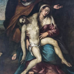 Pittore cremonese, Pietà con pia donna (Santa Maria Maddalena?)