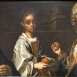 Fra' Galgario e collaboratore, Ritratto di sacerdote e ragazzi con mele